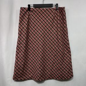 Vintage Casual Corner Wool Blend A-Line Skirt Women's 14 Red Preppy Academia 90s